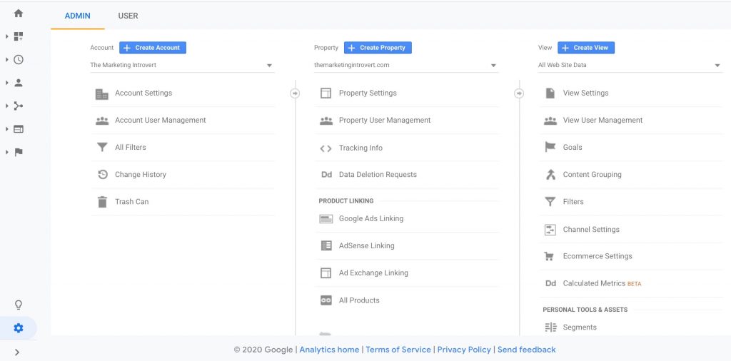 Google Analytics Settings