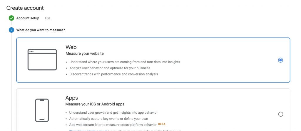 Setup Google Analytics Step 2: Choose What to Measure