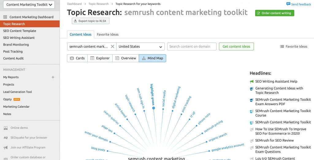 Topic Research Tool - Mind Map